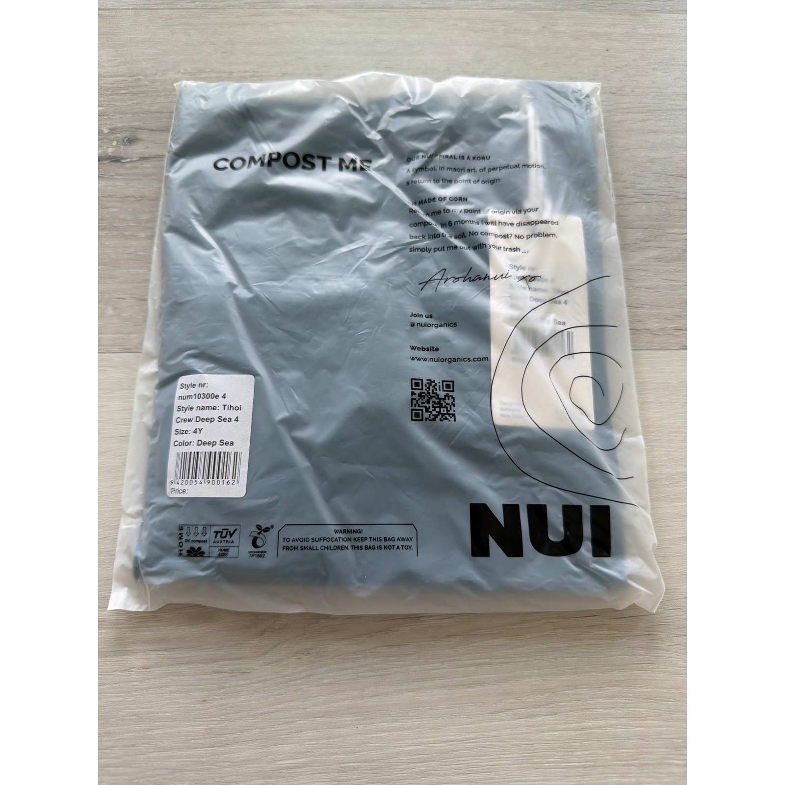 Nui Organics Tihoi Crew Deep Sea 4y New With Tags — image 4 of 5